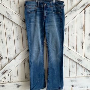 American Eagle Stretch X Kick Boot Jeans, Size 8